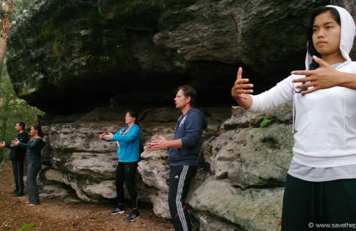 Taikiken standing active in stillness on the ridge