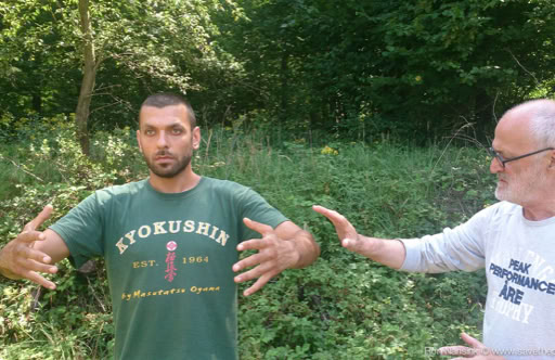 Taikiken Natural Tuning, Antoine checking Coach Omid's Ritsuzen.jpeg