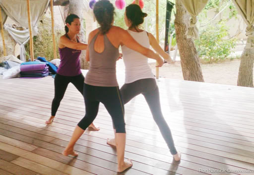 Zenmax energizing intermezzos feeling strength exercise at Afkes magic parents and kids yoga retreat Ibiza