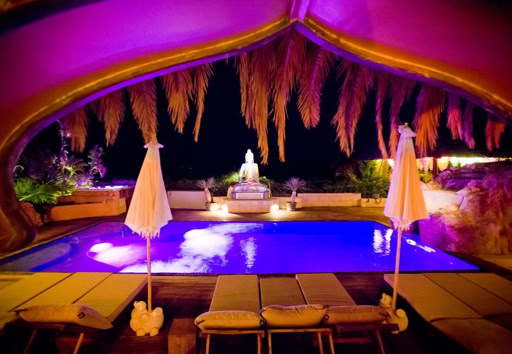 Casa Gazebo, Ibiza, swimming pool at night