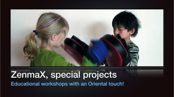 Educational workshops that teach children Oriental martial arts 